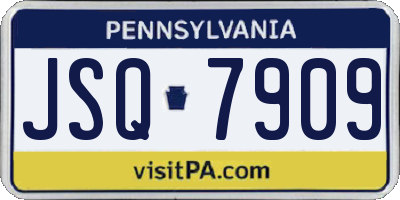 PA license plate JSQ7909
