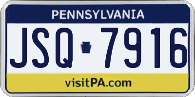 PA license plate JSQ7916