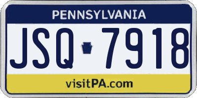 PA license plate JSQ7918