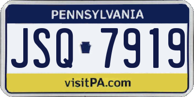 PA license plate JSQ7919