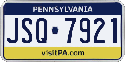 PA license plate JSQ7921