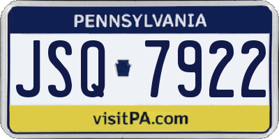 PA license plate JSQ7922