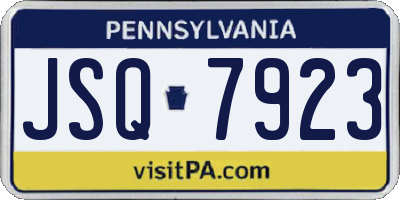 PA license plate JSQ7923
