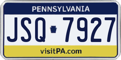 PA license plate JSQ7927