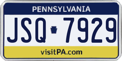 PA license plate JSQ7929