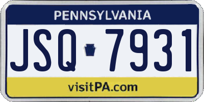 PA license plate JSQ7931