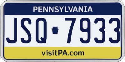 PA license plate JSQ7933