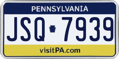 PA license plate JSQ7939