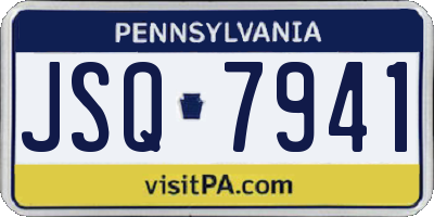 PA license plate JSQ7941