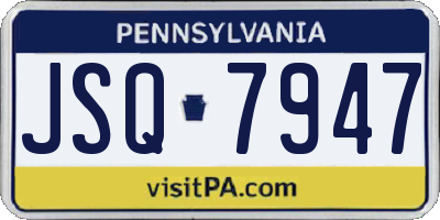 PA license plate JSQ7947