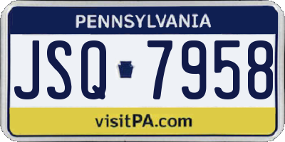 PA license plate JSQ7958