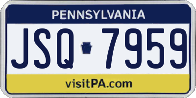 PA license plate JSQ7959