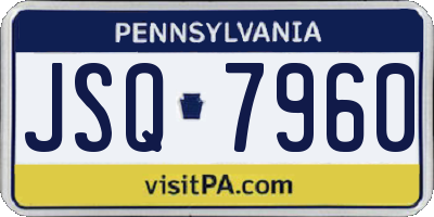 PA license plate JSQ7960