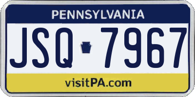 PA license plate JSQ7967
