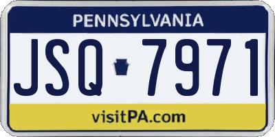 PA license plate JSQ7971