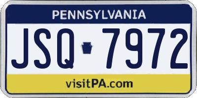 PA license plate JSQ7972