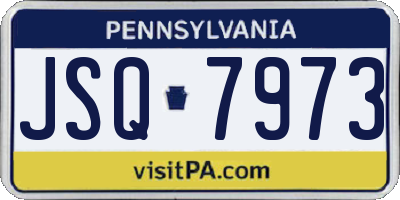 PA license plate JSQ7973