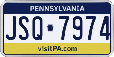 PA license plate JSQ7974