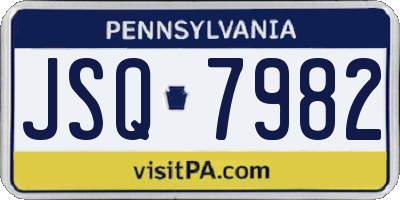PA license plate JSQ7982