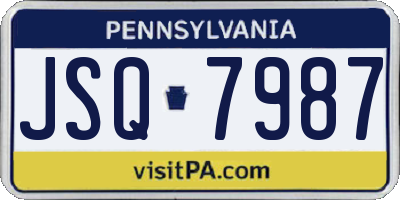 PA license plate JSQ7987