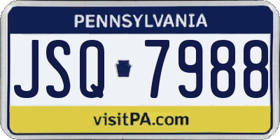 PA license plate JSQ7988
