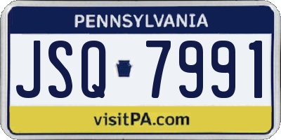 PA license plate JSQ7991