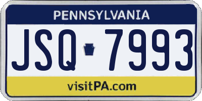 PA license plate JSQ7993
