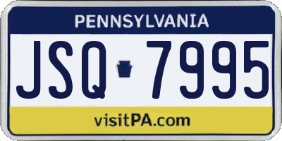 PA license plate JSQ7995