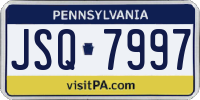 PA license plate JSQ7997