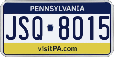 PA license plate JSQ8015