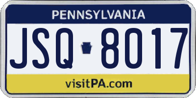 PA license plate JSQ8017