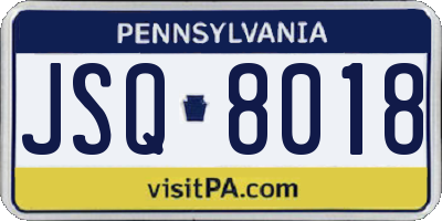 PA license plate JSQ8018