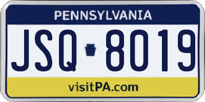 PA license plate JSQ8019