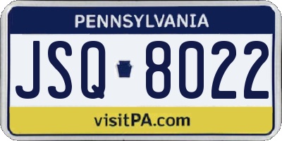 PA license plate JSQ8022