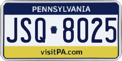 PA license plate JSQ8025