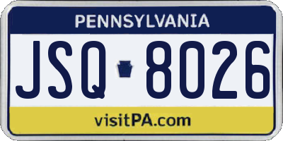 PA license plate JSQ8026