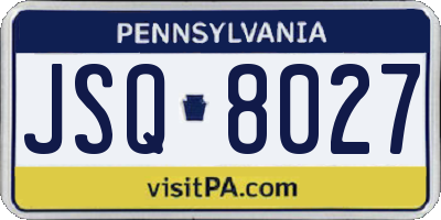 PA license plate JSQ8027