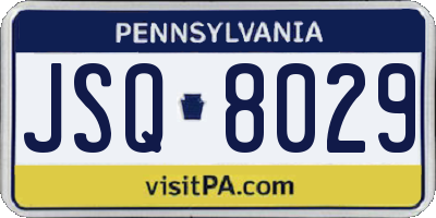 PA license plate JSQ8029