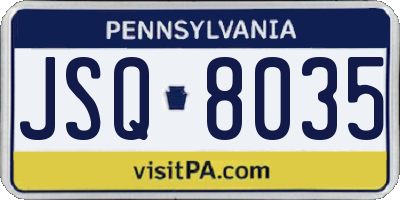 PA license plate JSQ8035