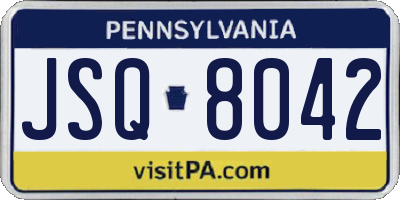 PA license plate JSQ8042