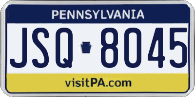 PA license plate JSQ8045