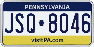 PA license plate JSQ8046