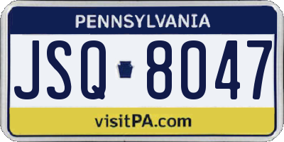 PA license plate JSQ8047