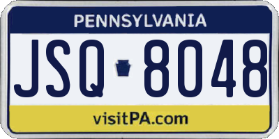 PA license plate JSQ8048