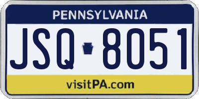 PA license plate JSQ8051