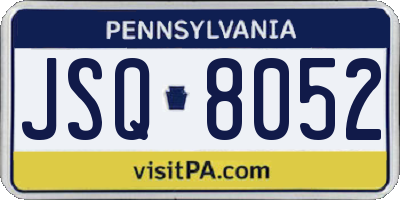 PA license plate JSQ8052
