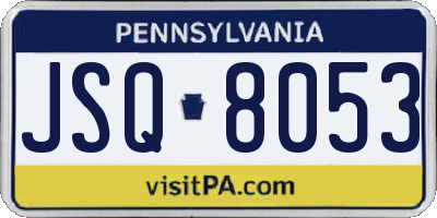 PA license plate JSQ8053