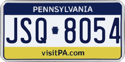 PA license plate JSQ8054