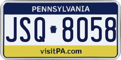 PA license plate JSQ8058
