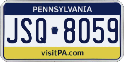 PA license plate JSQ8059